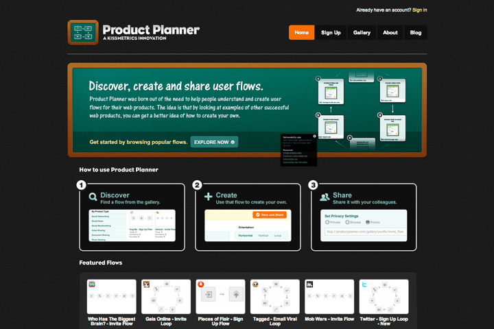 Product Planner website preview